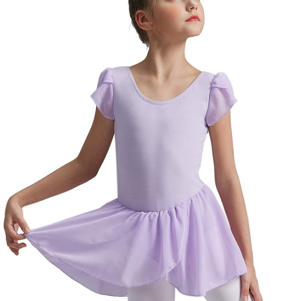 NEW MdnMD Petal Sleeve Skirted Leotard